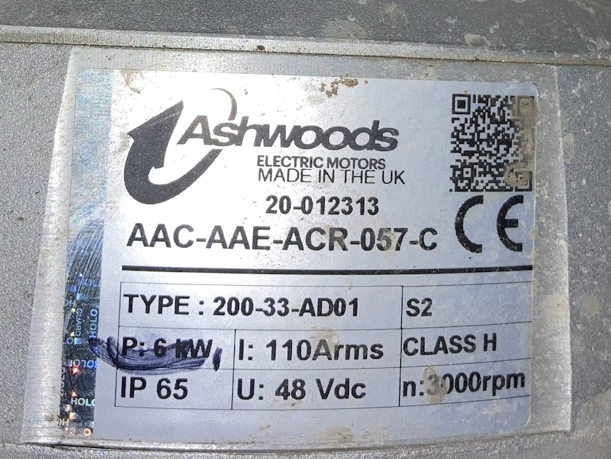 IPM 200 motor label on Osa+